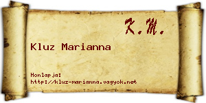 Kluz Marianna névjegykártya